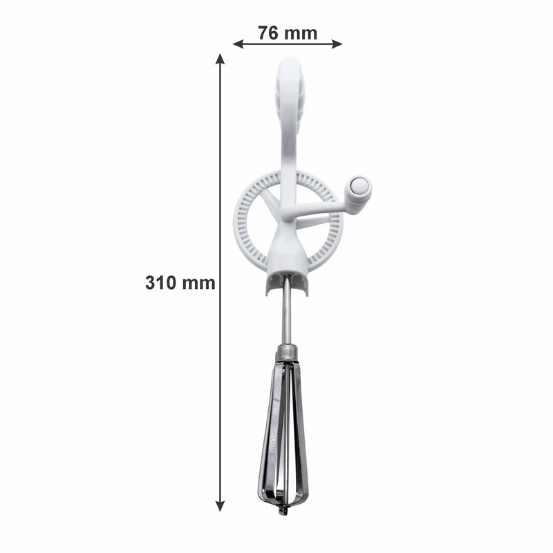 REGENT EGG BEATER WHITE ABS PLASTIC AND STAINLESS STEEL, 310MM
