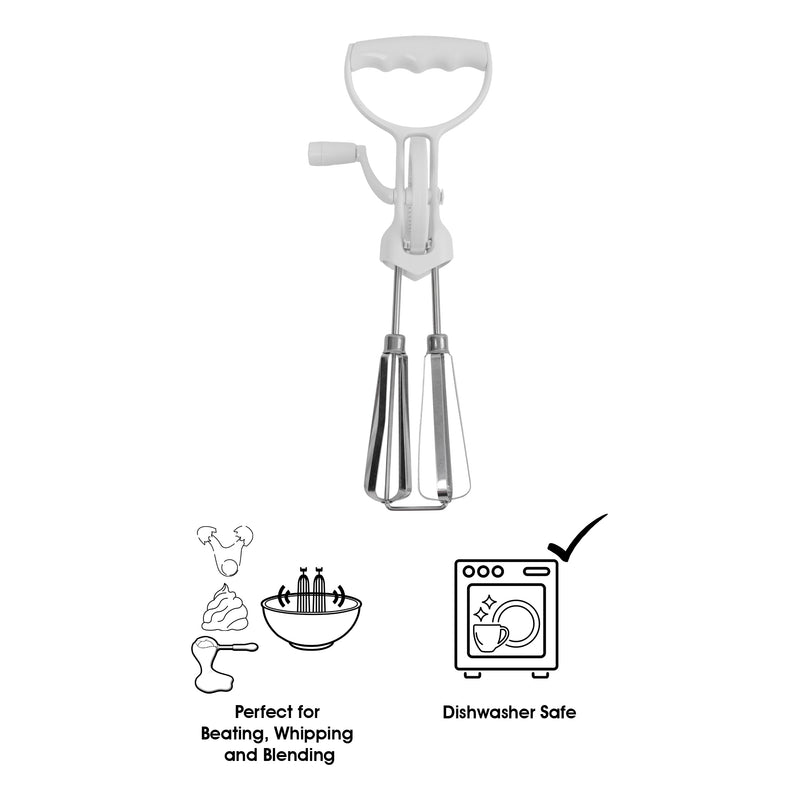 REGENT EGG BEATER WHITE ABS PLASTIC AND STAINLESS STEEL, 310MM