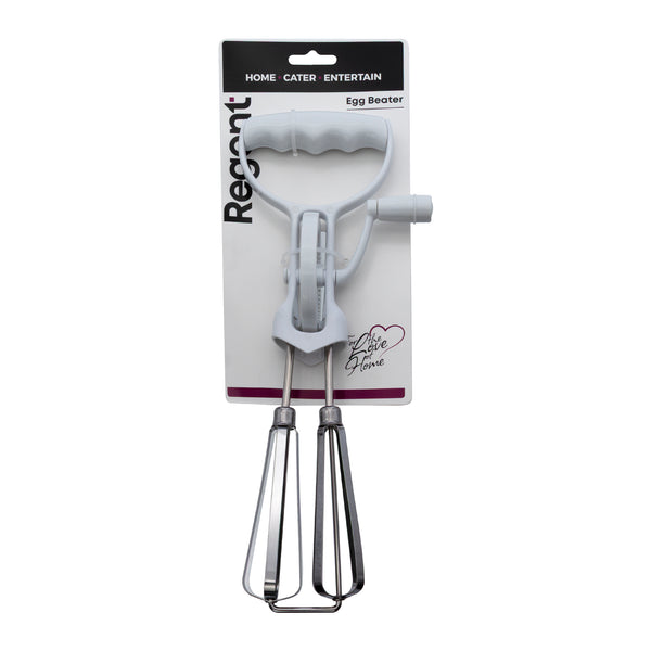 REGENT EGG BEATER WHITE ABS PLASTIC AND STAINLESS STEEL, 310MM