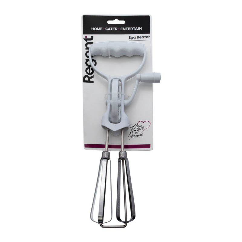 REGENT EGG BEATER WHITE ABS PLASTIC AND STAINLESS STEEL, 310MM