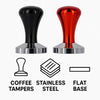 REGENT COFFEE TAMPER STAINLESS STEEL ASST. BLACK OR RED  COLOURS, (85X57.5MM DIA)
