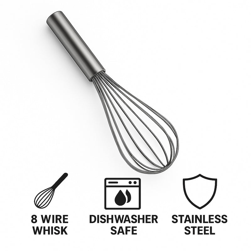 REGENT PIANO WHISK 8 WIRE STAINLESS STEEL, 360MM