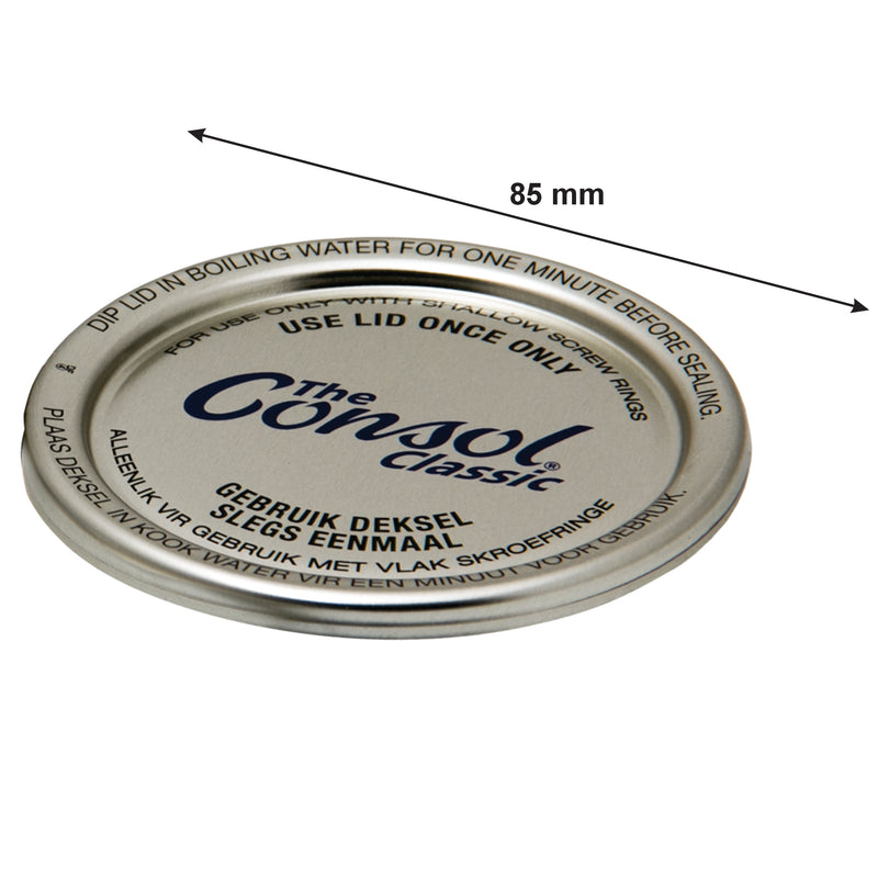 CONSOL PRESERVE JAR LID DOMES FOR 500ML & 1LT - 5 PIECES, (100MM DIA)