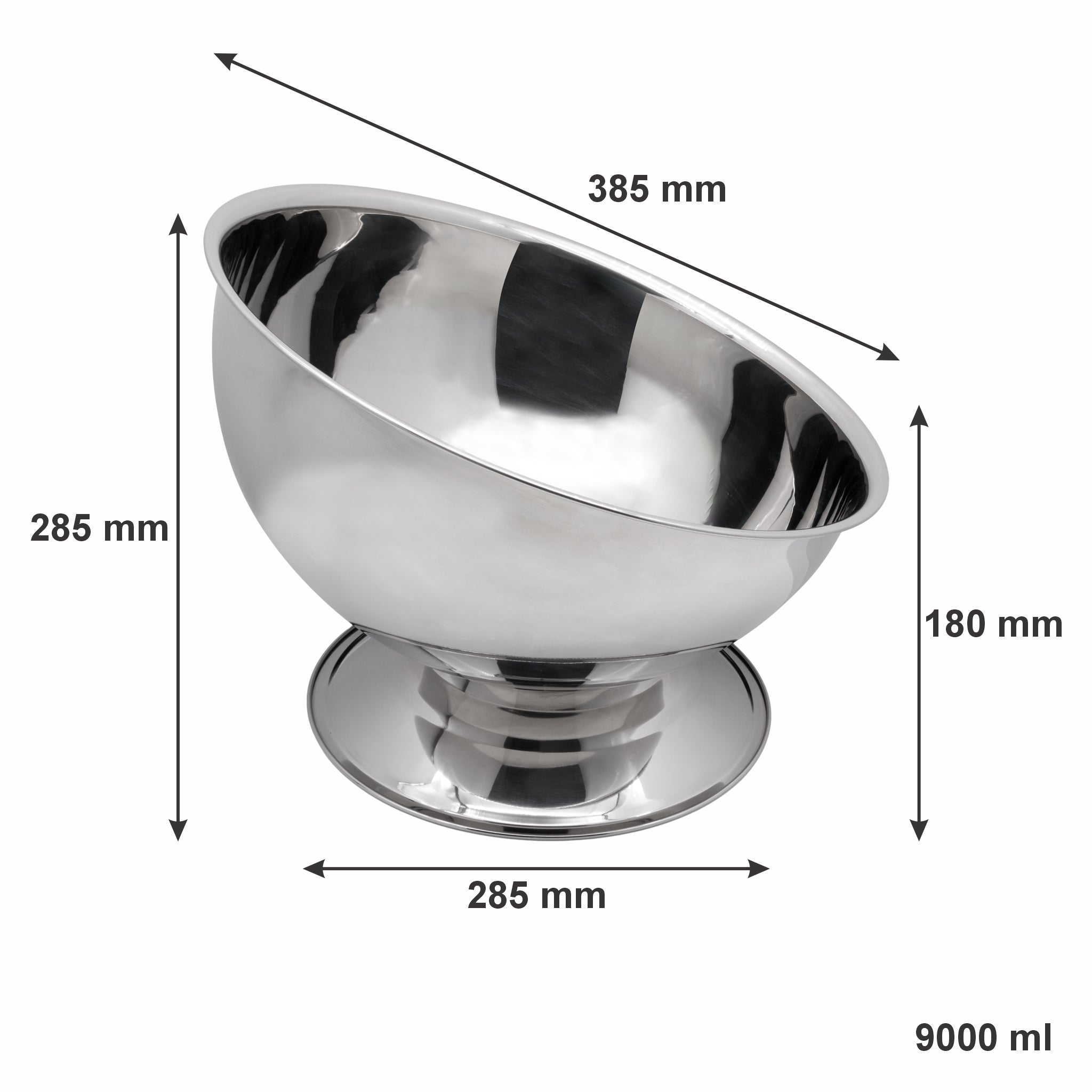 BAR BUTLER FOOTED ANGLED CHAMPAGNE BOWL STAINLESS STEEL, 9L