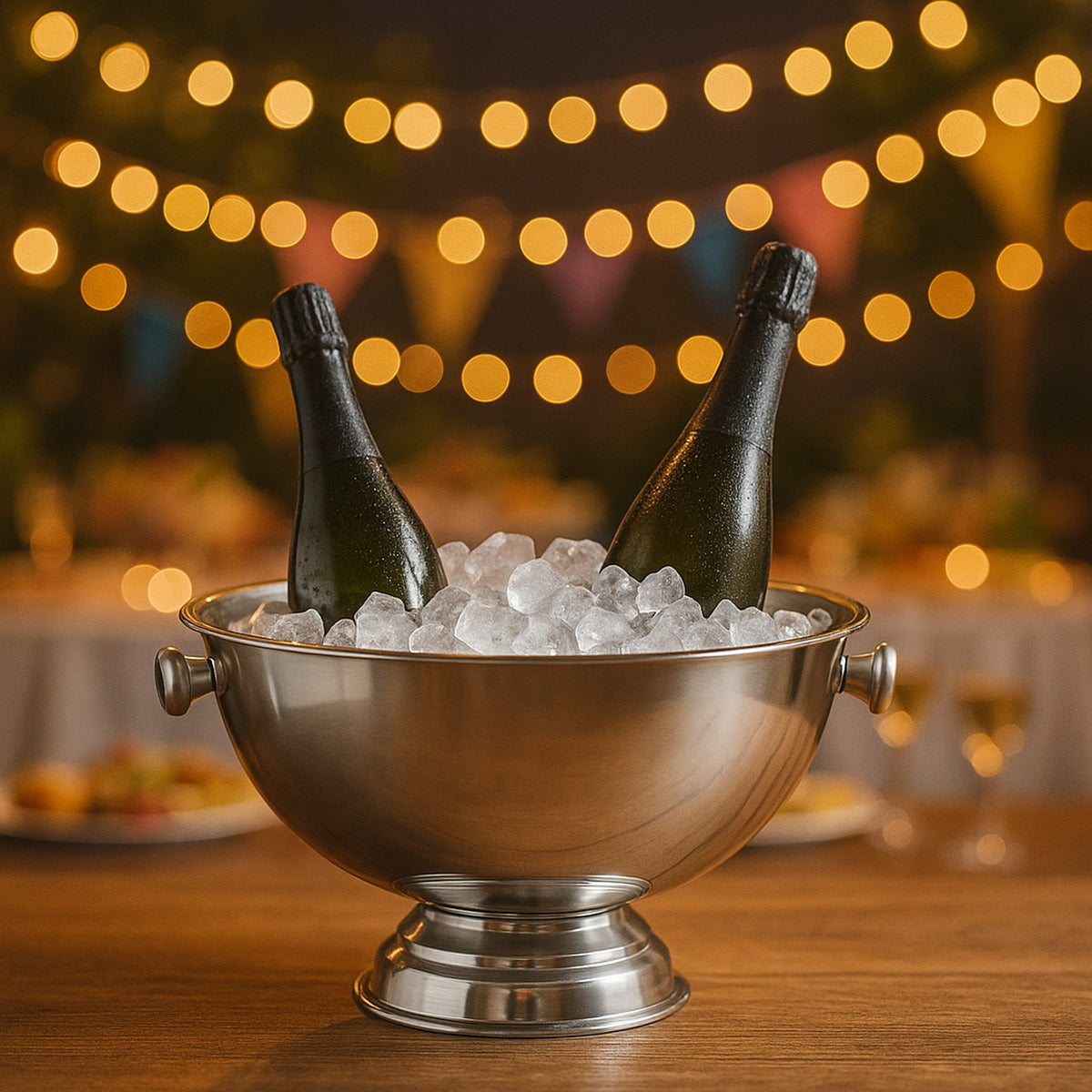 BAR BUTLER FOOTED CHAMPAGNE/ICE BOWL WITH SILVER KNOBS ST STEEL, 14L