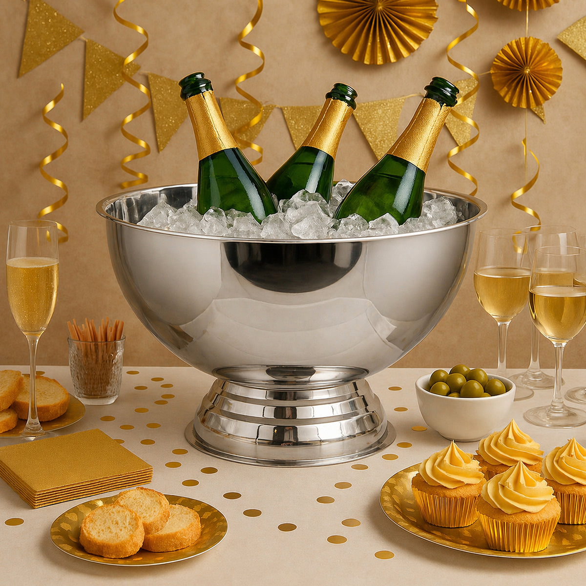 BAR BUTLER FOOTED CHAMPAGNE/ICE BOWL WITHOUT HANDLES ST STEEL, 12L