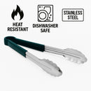 REGENT TONGS STAINLESS STEEL POLYCOATED GREEN, (317X40X20MM)