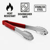 REGENT TONGS STAINLESS STEEL POLYCOATED RED, (317X40X20MM)