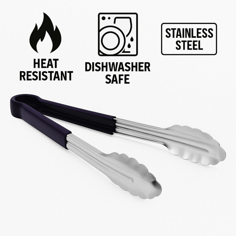 REGENT TONGS STAINLESS STEEL POLYCOATED BLUE, (317X40X20MM)