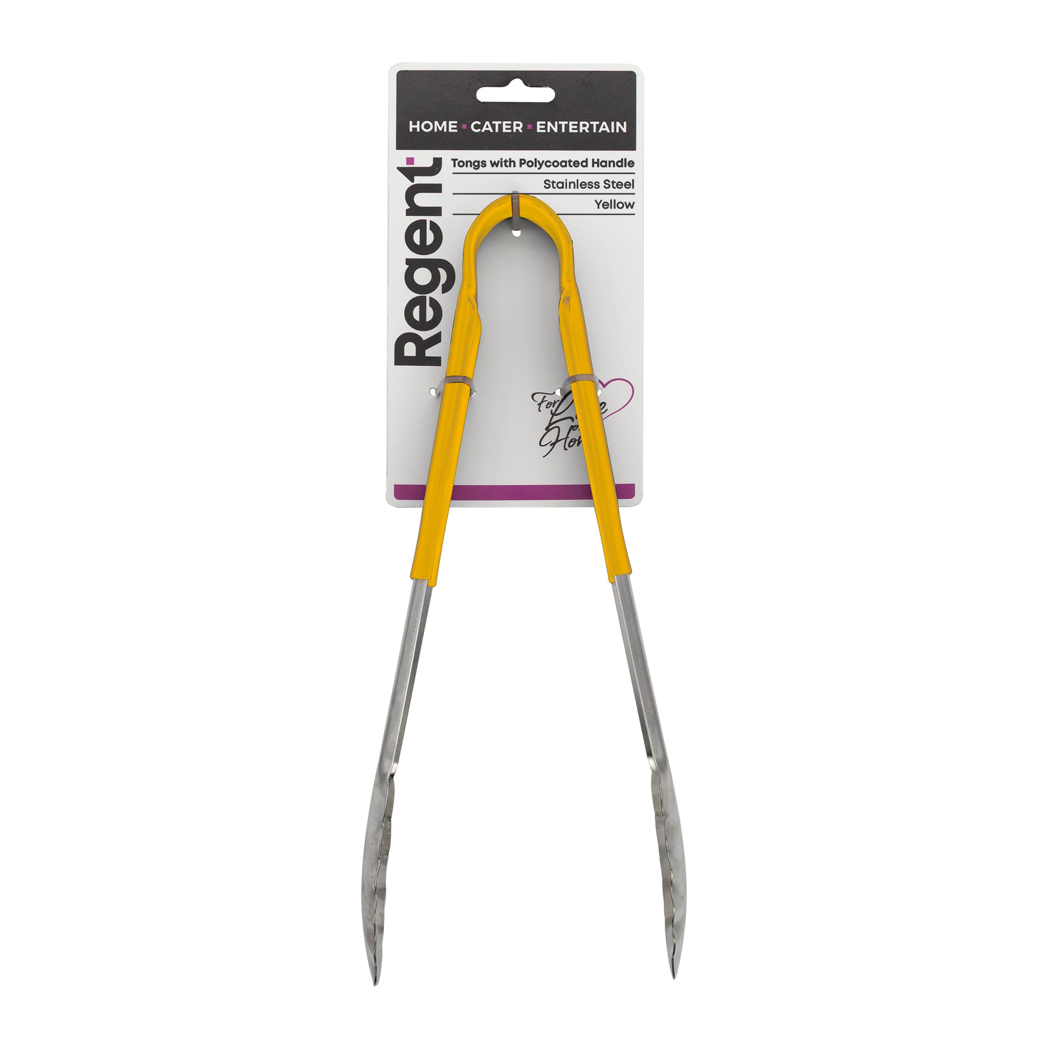 REGENT TONGS STAINLESS STEEL POLYCOATED YELLOW, 317MM
