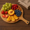 REGENT BAMBOO ROUND PADDLE SERVING BOARD WITH RING, 430X275MM DIA