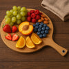 REGENT BAMBOO ROUND PADDLE SERVING BOARD WITH RING, 430X275MM DIA