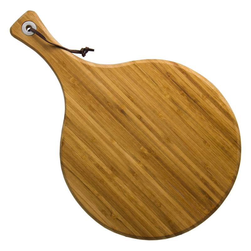 REGENT BAMBOO ROUND PADDLE SERVING BOARD WITH RING, (430/275MM DIAX15MM)
