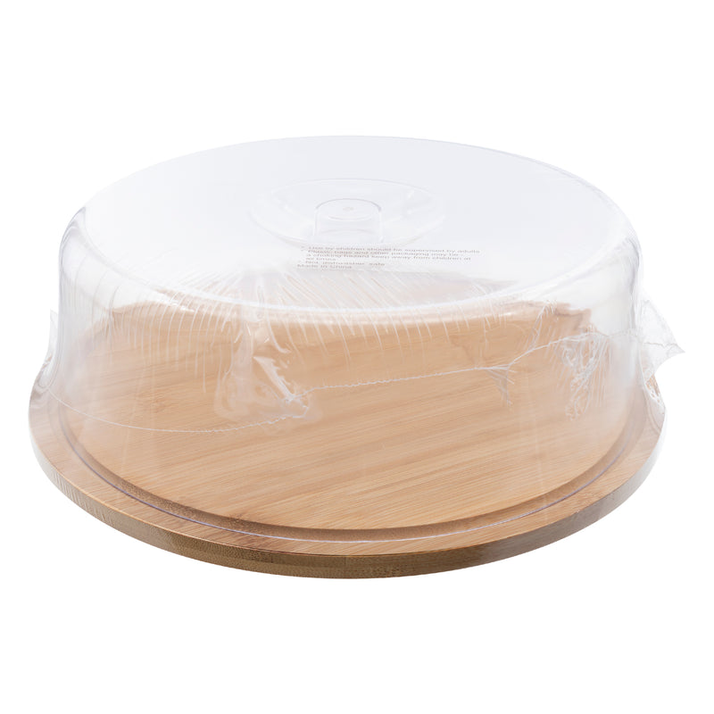 REGENT BAMBOO REVERSABLE CUTTING/SERVING BOARD WITH DOME COVER, 280MM DIA