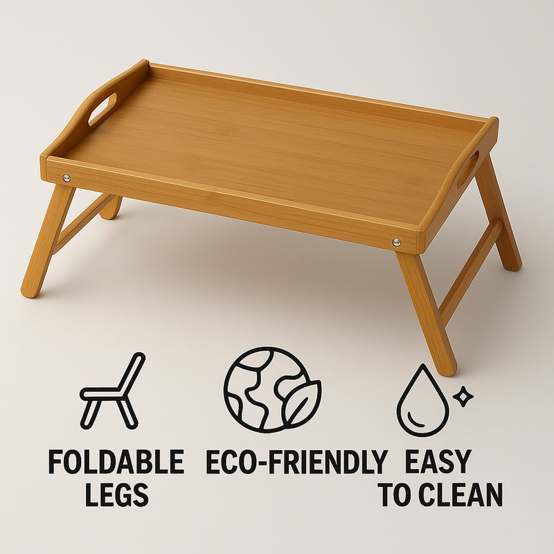 REGENT BAMBOO BED TRAY WITH FOLDABLE LEGS, (500X300MM)