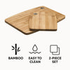 REGENT BAMBOO CUTTING BOARD 2 PIECE SET, 205X155MM | 305X225MM