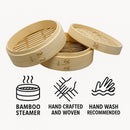 REGENT BAMBOO ORIENTAL STEAMER 2 TIER WITH LID, 210MM DIA