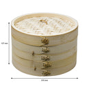 REGENT BAMBOO ORIENTAL STEAMER 2 TIER WITH LID (210MM DIAX137MM)