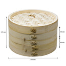 REGENT BAMBOO ORIENTAL STEAMER 2 TIER WITH LID (210MM DIAX137MM)