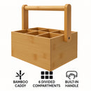 REGENT BAMBOO CADDY WITH HANDLE, 6 DIVISION, 206X140MM