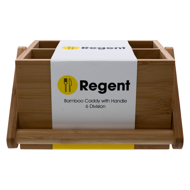 REGENT BAMBOO CADDY WITH HANDLE, 6 DIVISION, 206X140MM