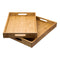 REGENT BAMBOO TRAYS WITH HANDLE 2PCE SET, (410X281X51MM l 435X305X51MM)