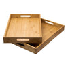 REGENT BAMBOO TRAYS WITH HANDLE 2PCE SET, (410X281X51MM l 435X305X51MM)