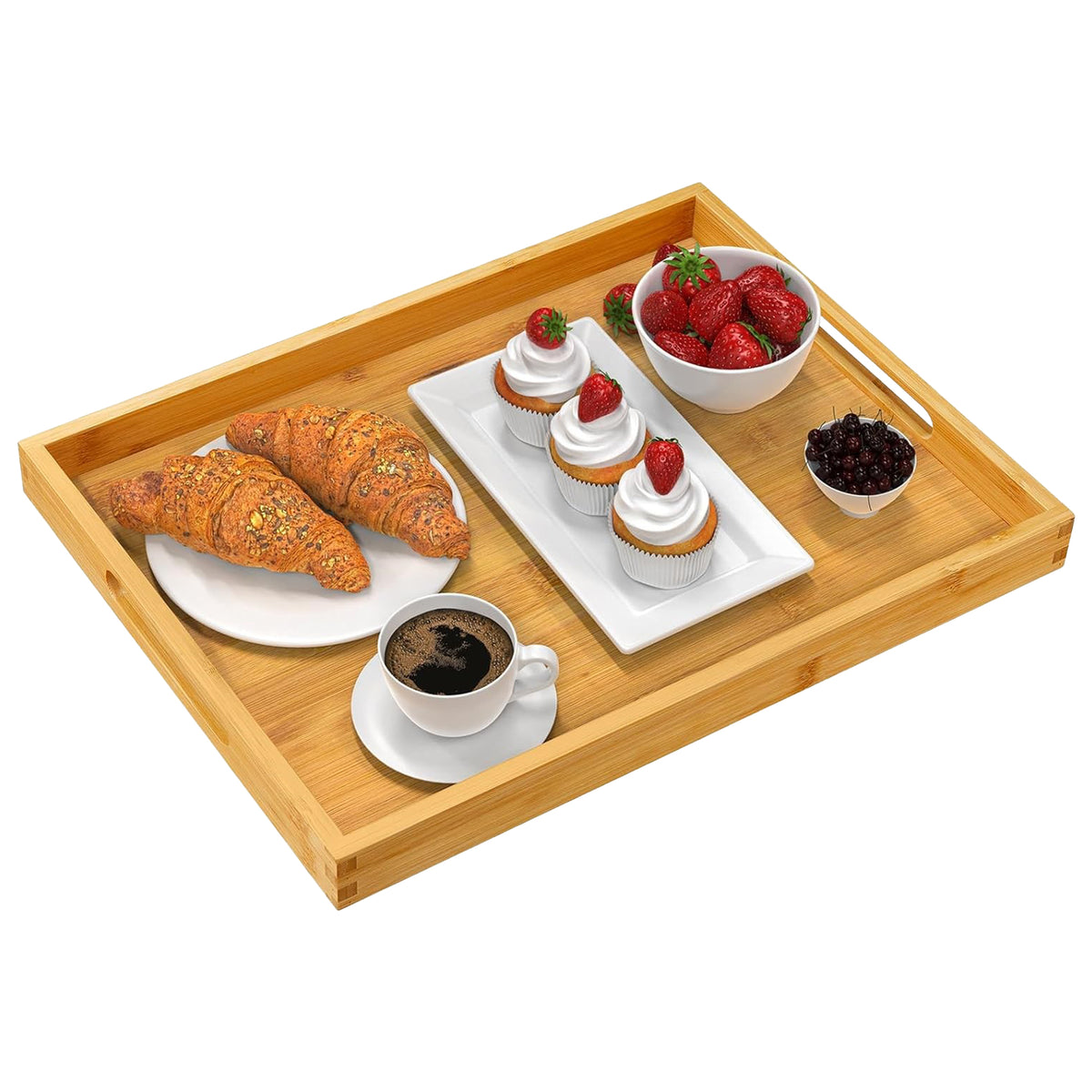 REGENT BAMBOO TRAYS WITH HANDLE 2PCS SET, 410X281MM l 435X305MM