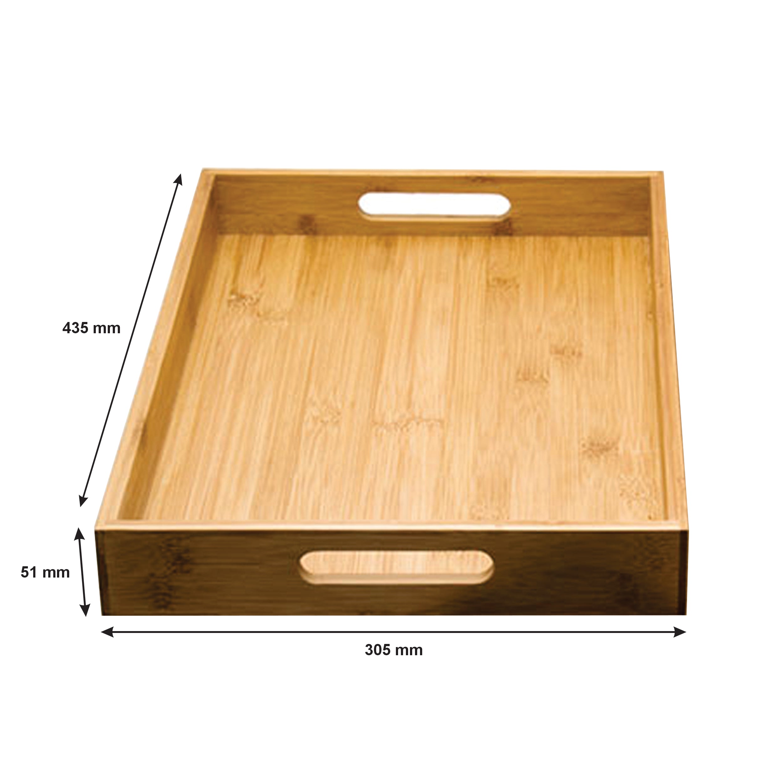 REGENT BAMBOO TRAYS WITH HANDLE 2PCS SET, 410X281MM l 435X305MM