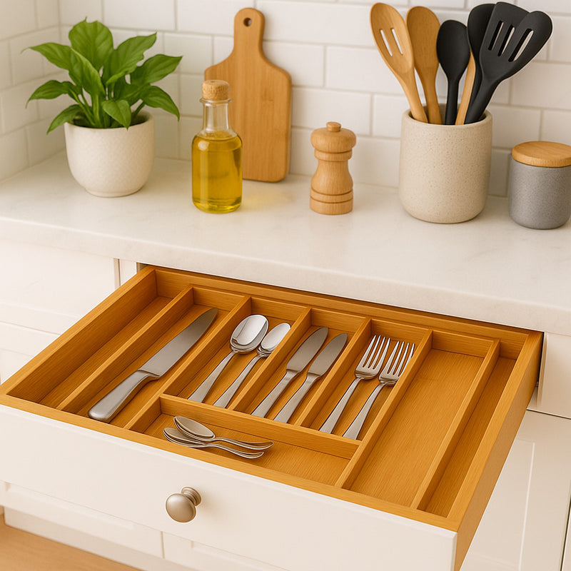 REGENT BAMBOO EXPANDABLE CUTLERY TRAY, 400/260X320MM