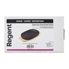 REGENT CAST IRON OVAL STEAK PLATE ON A WOODEN BOARD 275X170MM