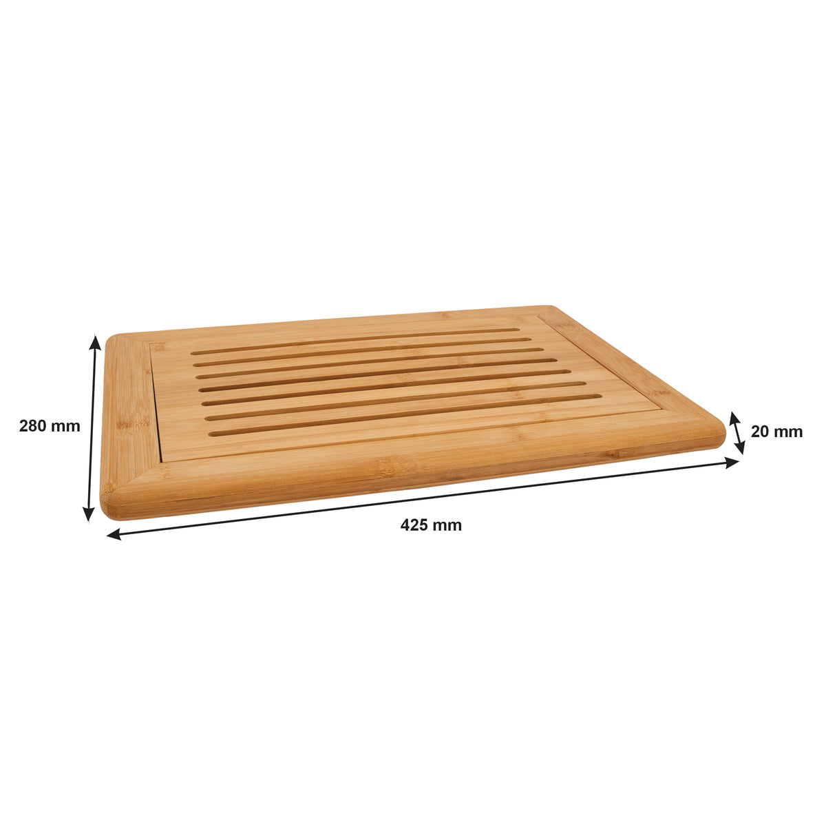REGENT BAMBOO BREAD BOARD WITH CRUMB CATCHER, 425X280MM