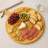 REGENT BAMBOO LARGE ROUND SERVING BOARD WITH HANDLE, 640X490MM DIA