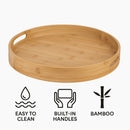 REGENT BAMBOO ROUND SERVING TRAY WITH CUT OUT HANDLE, 360MM DIA