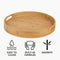 REGENT BAMBOO ROUND SERVING TRAY WITH CUT OUT HANDLE, 360MM DIA