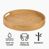REGENT BAMBOO ROUND SERVING TRAY WITH CUT OUT HANDLE, 360MM DIA