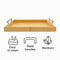 REGENT BAMBOO RECTANGULAR TRAY WITH ST STEEL HANDLES, 395X285MM