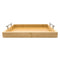 REGENT BAMBOO RECTANGULAR TRAY WITH ST STEEL HANDLES, 395X285MM