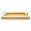REGENT BAMBOO RECTANGULAR TRAY WITH ST STEEL HANDLES, 395X285MM