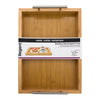 REGENT BAMBOO RECTANGULAR TRAY WITH ST STEEL HANDLES, 395X285MM