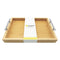 REGENT BAMBOO RECTANGULAR TRAY WITH ST STEEL HANDLES, (395X285X73MM)