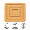 REGENT BAMBOO SQUARE COASTERS IN A HOLDER 7 PIECE SET, 100X100MM