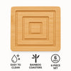 REGENT BAMBOO SQUARE COASTERS IN A HOLDER 6 PCE SET, 100X100MM