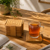 REGENT BAMBOO SQUARE COASTERS IN A HOLDER 7 PIECE SET, 100X100MM