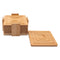 REGENT BAMBOO SQUARE COASTERS IN A HOLDER 6 PCE SET, (115X115x56MM SET)