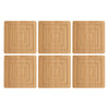 REGENT BAMBOO SQUARE COASTERS IN A HOLDER 7 PIECE SET, 100X100MM