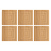 REGENT BAMBOO SQUARE COASTERS IN A HOLDER 6 PCE SET