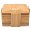 REGENT BAMBOO SQUARE COASTERS IN A HOLDER 7 PIECE SET, 100X100MM