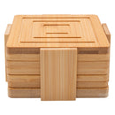 REGENT BAMBOO SQUARE COASTERS IN A HOLDER 6 PCE SET
