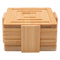 REGENT BAMBOO SQUARE COASTERS IN A HOLDER 6 PCE SET